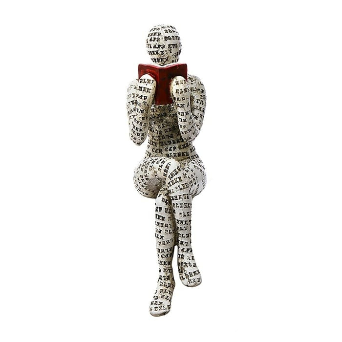 Resin Moderne Lesende Kvinne Statue Ornament i Form av en Lærer | Skanto