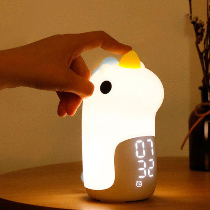 Skanto | Unilora DreamLight Vekkerklokke | Enhjørning Design | Timer & LED Nattlampe | Barnerom Dekor