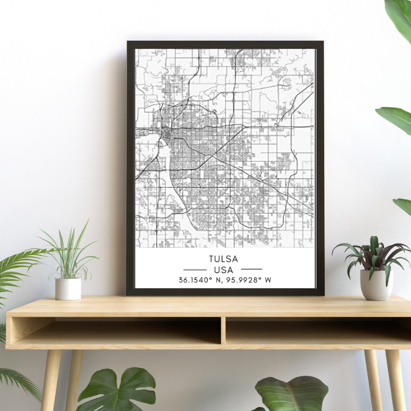 Bykart over Tulsa – Lerretsbilde