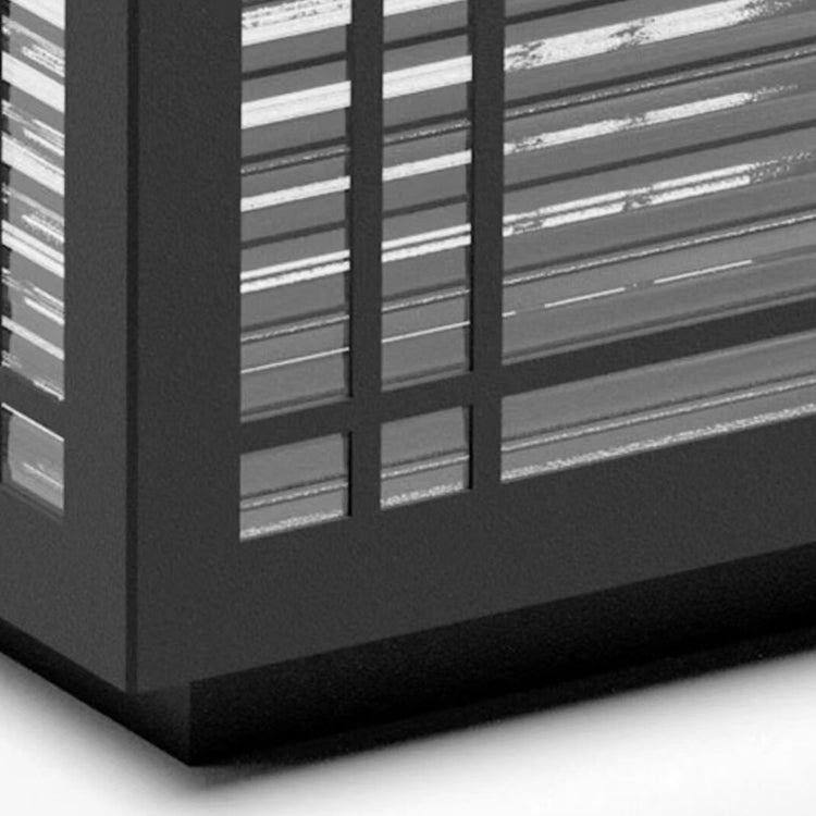 Tradisjonelt kinesisk kvadrat aluminium glass 1-lampe post hode lys for hage | Skanto