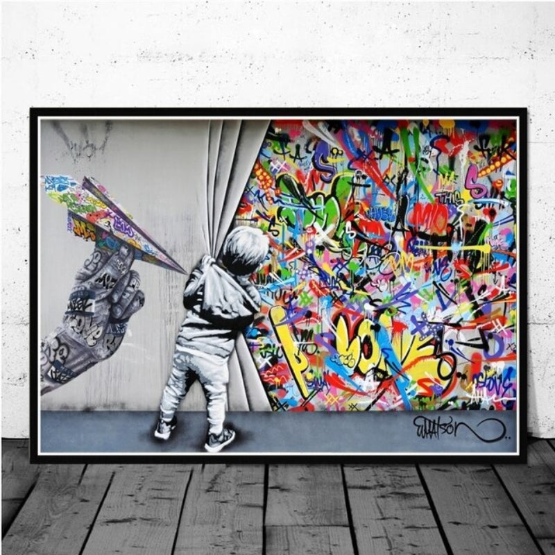 Gatekunst popgraffiti – lerretsbilde