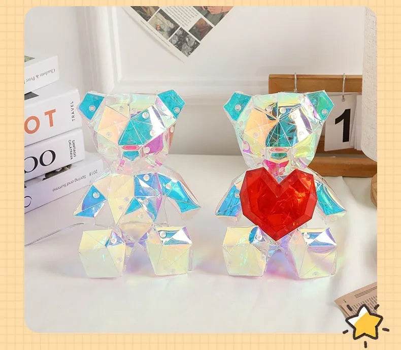 Norvo | Laser Grensekryss Fargerik Bjørn Bursdag Julegave Diy Dekorasjon Valentinsdag Gave Bjørn Nattlys