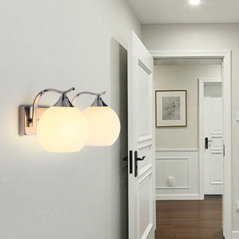 Satin Opal Glass Dome Sconce Light Fixture Enkel Stil Korridor Veggmontert Lampe | Skanto