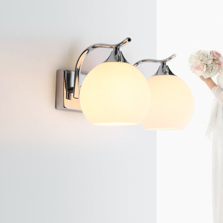 Satin Opal Glass Dome Sconce Light Fixture Enkel Stil Korridor Veggmontert Lampe | Skanto