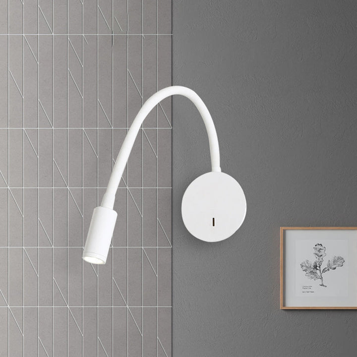 Justerbar sylinder lesing vegglampe moderne silikon og metall LED svart/hvit sconce lampe | Skanto