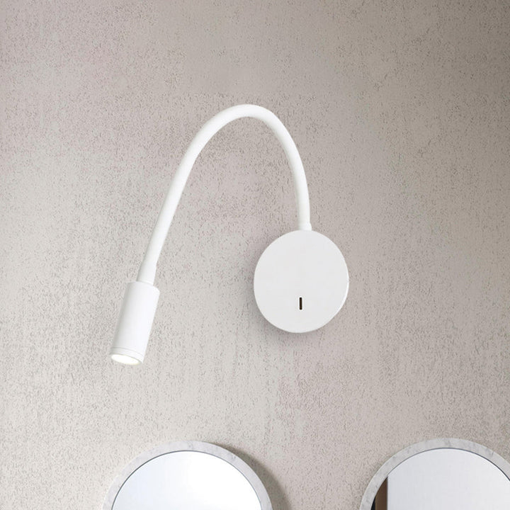 Justerbar sylinder lesing vegglampe moderne silikon og metall LED svart/hvit sconce lampe | Skanto