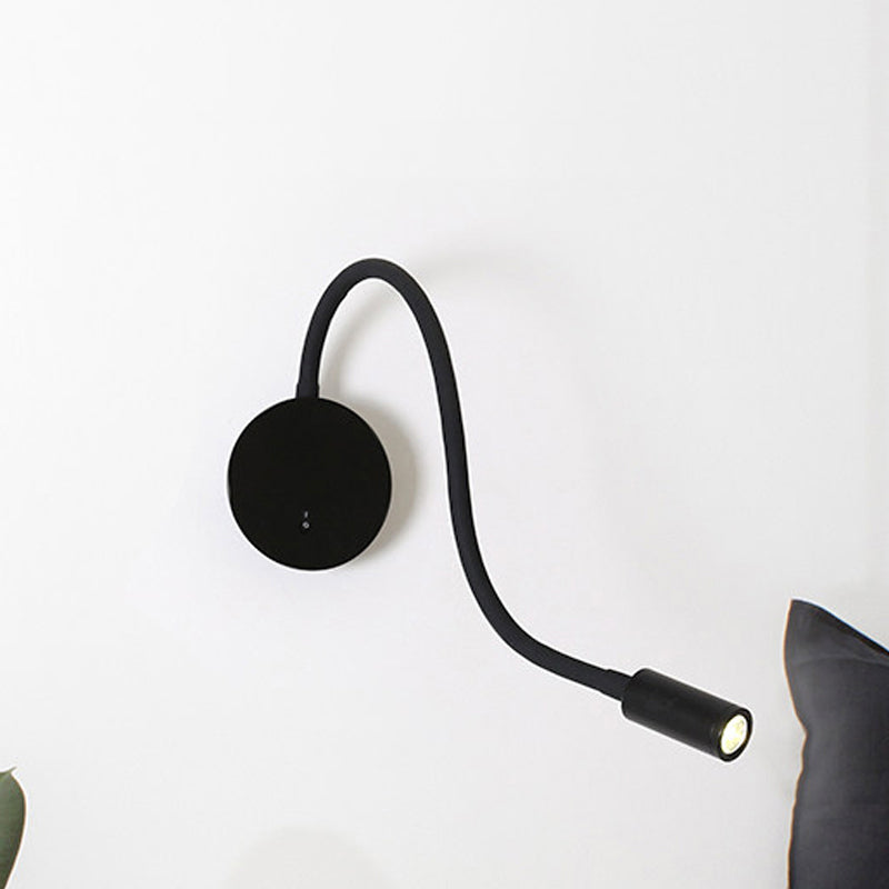 Justerbar sylinder lesing vegglampe moderne silikon og metall LED svart/hvit sconce lampe | Skanto