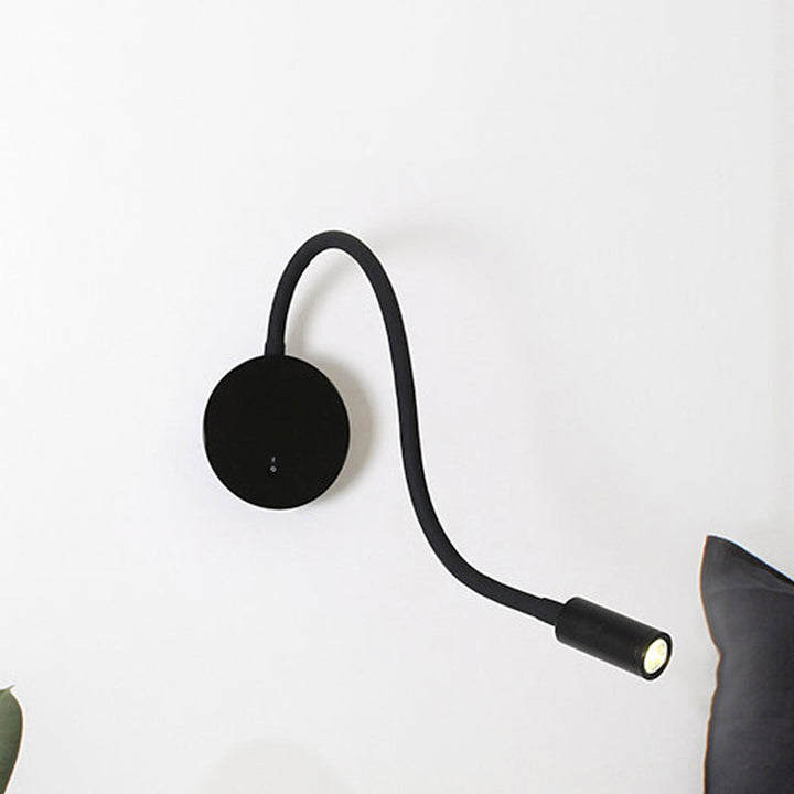 Justerbar sylinder lesing vegglampe moderne silikon og metall LED svart/hvit sconce lampe | Skanto