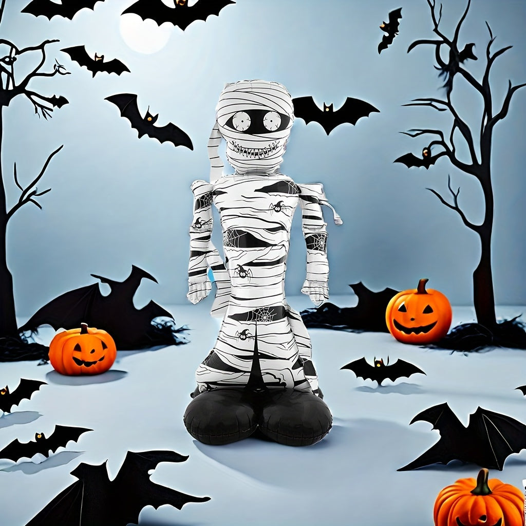 Skanto | Halloween Tegneserie Inflatable Mumie Dekorasjon | Spooky Frittstående Rekvisitt