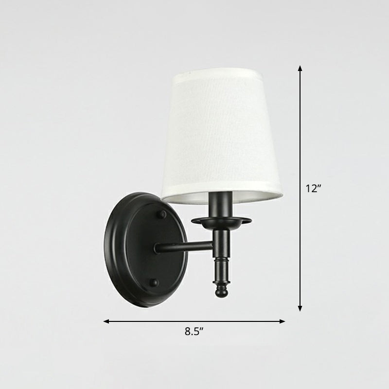 Minimalist Kjegle Skjerm Veggbelysning Stoff 1 Hode Seng Bredt Veggmontert Leselampe | Skanto
