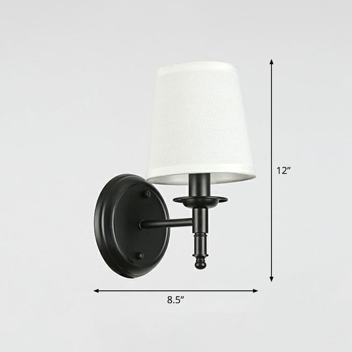 Minimalist Kjegle Skjerm Veggbelysning Stoff 1 Hode Seng Bredt Veggmontert Leselampe | Skanto