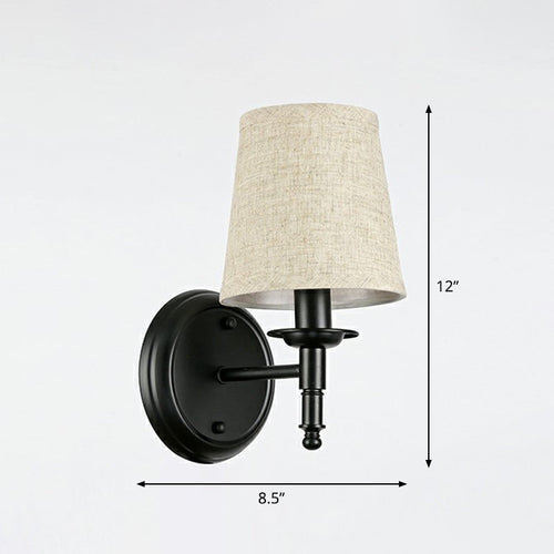 Minimalist Kjegle Skjerm Veggbelysning Stoff 1 Hode Seng Bredt Veggmontert Leselampe | Skanto