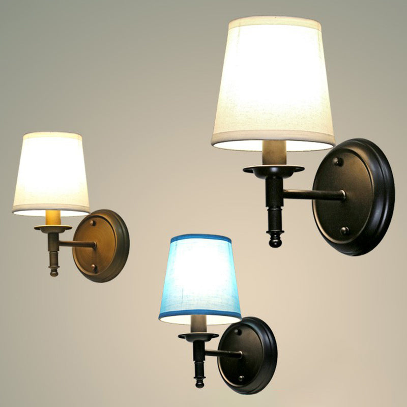 Minimalist Kjegle Skjerm Veggbelysning Stoff 1 Hode Seng Bredt Veggmontert Leselampe | Skanto