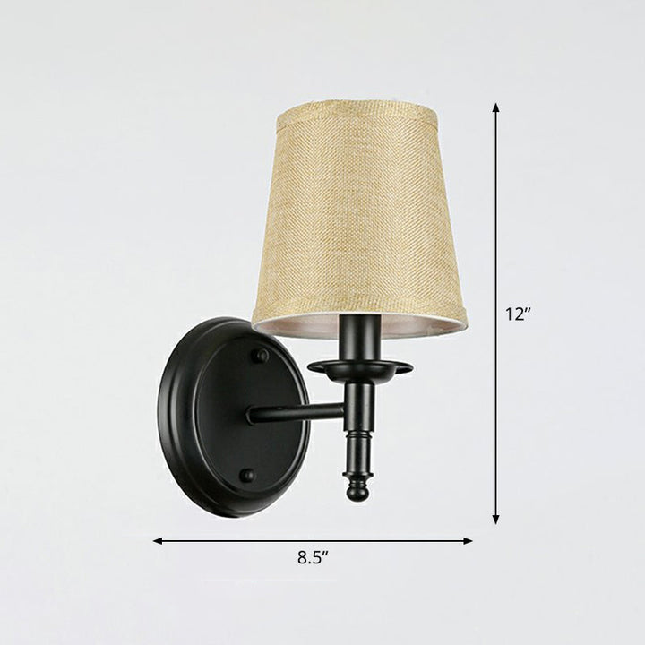 Minimalist Kjegle Skjerm Veggbelysning Stoff 1 Hode Seng Bredt Veggmontert Leselampe | Skanto