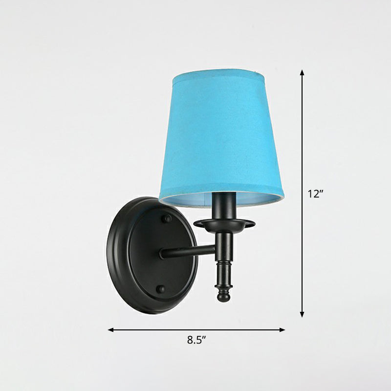 Minimalist Kjegle Skjerm Veggbelysning Stoff 1 Hode Seng Bredt Veggmontert Leselampe | Skanto