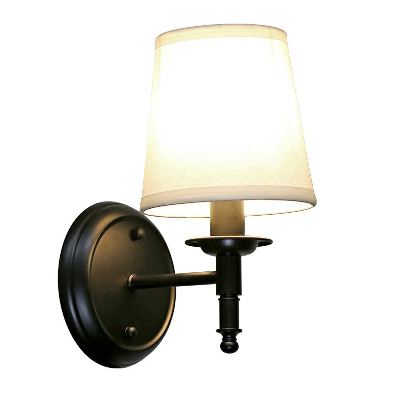 Minimalist Kjegle Skjerm Veggbelysning Stoff 1 Hode Seng Bredt Veggmontert Leselampe | Skanto