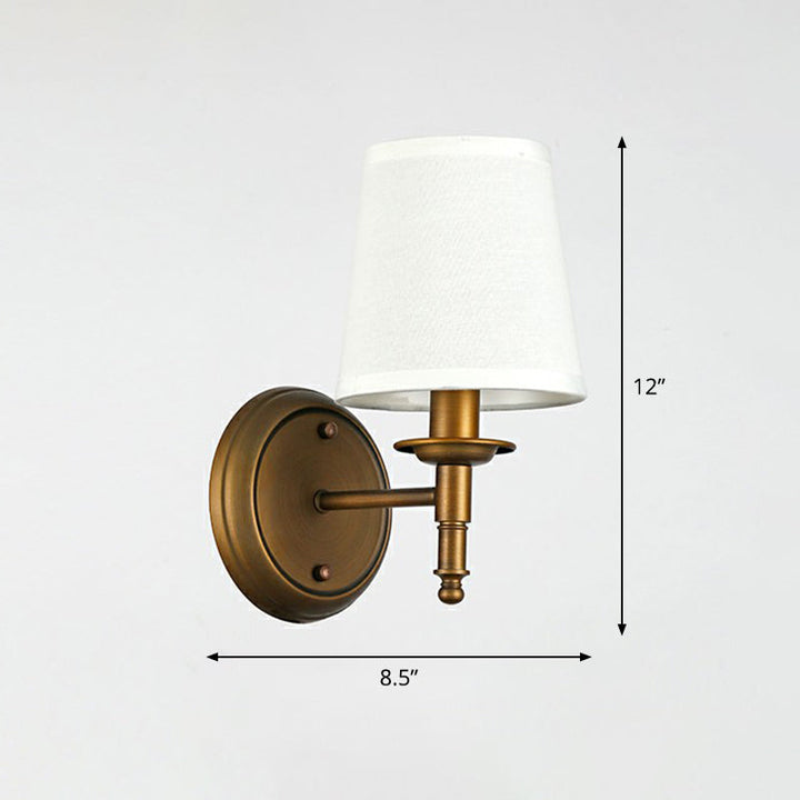 Minimalist Kjegle Skjerm Veggbelysning Stoff 1 Hode Seng Bredt Veggmontert Leselampe | Skanto