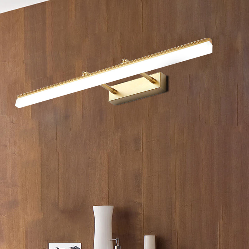 16"/19.5" W Rektangulær Vegglampe Belysning Modernistisk Stil Akryl LED Badlys i Gull, Varme/Hvit Lys | Skanto