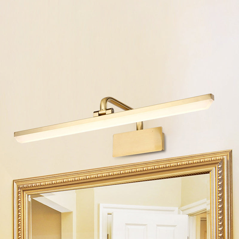 LED Innendørs Vegglampe med Ultra-Tynn Akrylskjerm Børstet Messing Vanity Sconce Lys i Varme/Hvit Belysning, 16"/19.5" B | Skanto