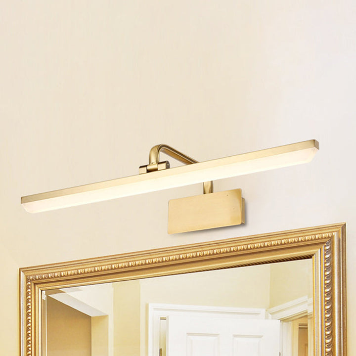 LED Innendørs Vegglampe med Ultra-Tynn Akrylskjerm Børstet Messing Vanity Sconce Lys i Varme/Hvit Belysning, 16"/19.5" B | Skanto