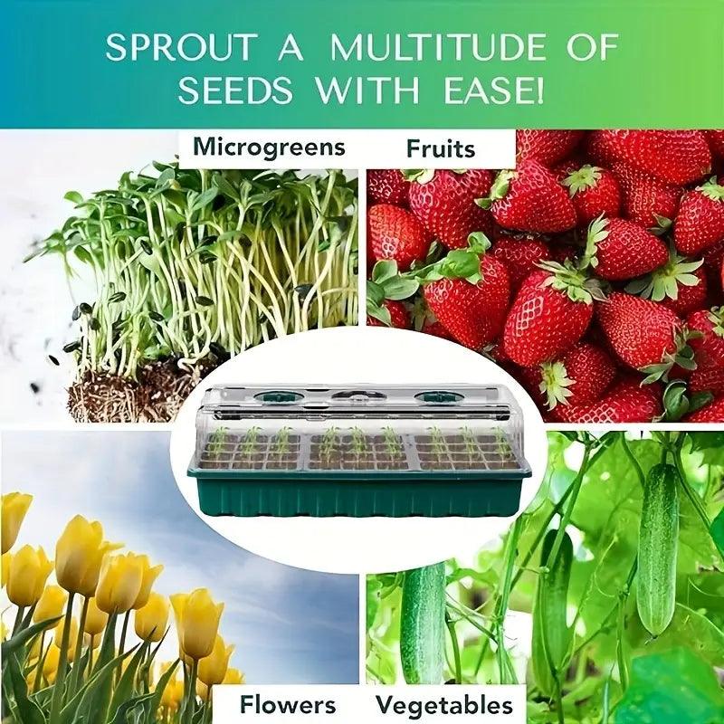 Norvo | Growmida Innendørs Vekstsett | Med LED Plantebelysning & Justerbart Fuktighetsdeksel | 36-Celle Spire Stasjon | Inkl. Tilbehør