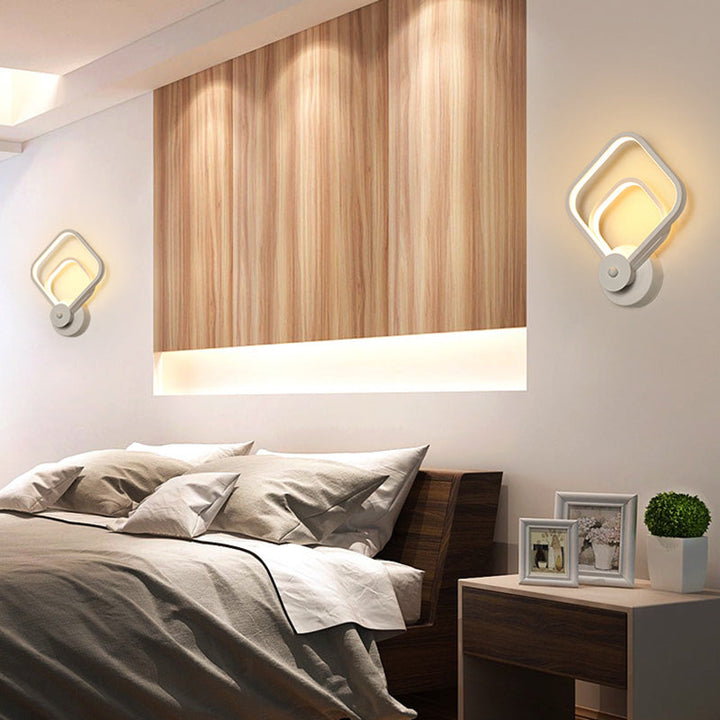 Skanto | Hvit geometrisk formet vegglampe enkelhet LED metall vegglampe vegglampe for trappen