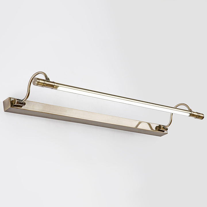 Nickel Finish Metall Vanity Lampe Tubular Landstil Vegglampe med Justerbar Buet Arm | Skanto