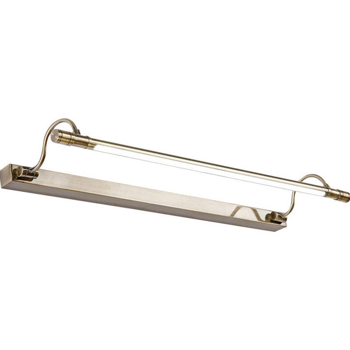 Nickel Finish Metall Vanity Lampe Tubular Landstil Vegglampe med Justerbar Buet Arm | Skanto
