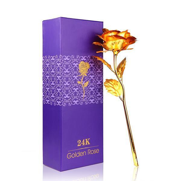 24K Gullfolie Rose Med Boks | Skanto