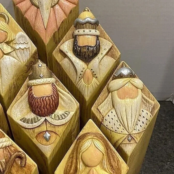 Skanto | 9pcs Himmelen Fødselskirke Søyle Statuer
