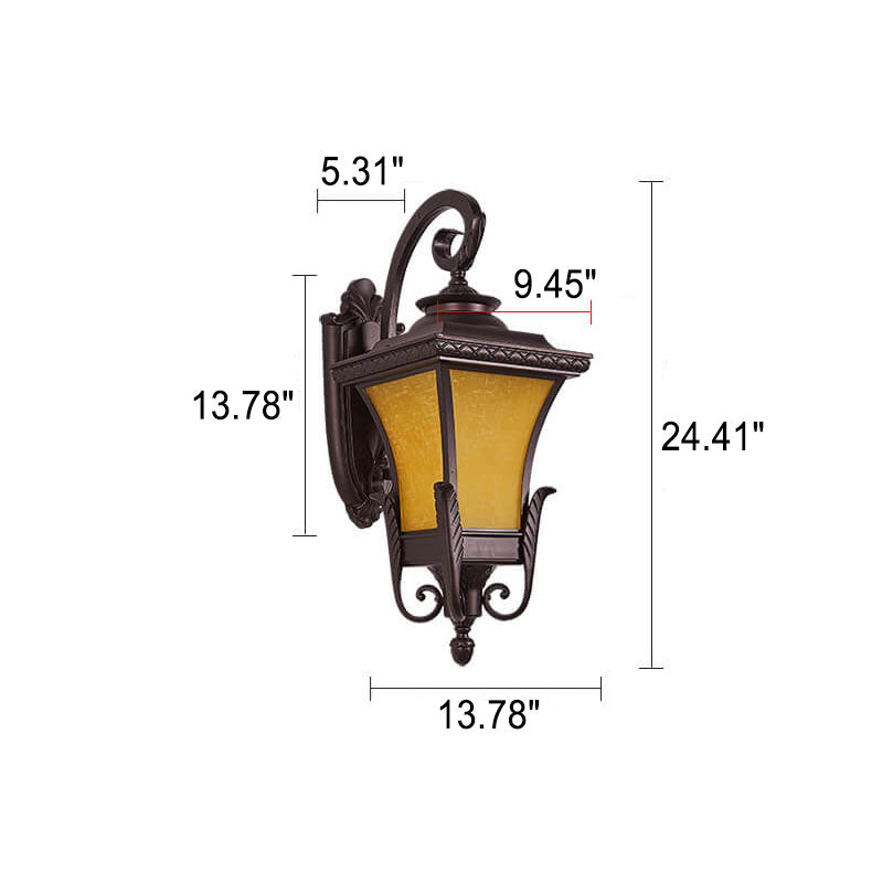 Europeisk stil Retro Aluminium Vanntett Utendørs 1-Lys Vegg Sconce Lampe | Skanto
