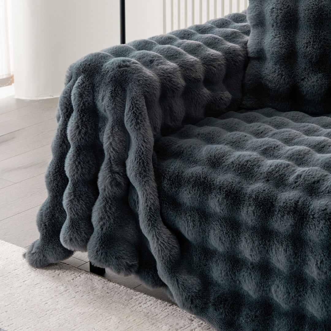 Luksus Ripple Faux Fur Sofa Deksel - Moderne, Stilig & Holdbar Sofa Beskyttelse | Skanto
