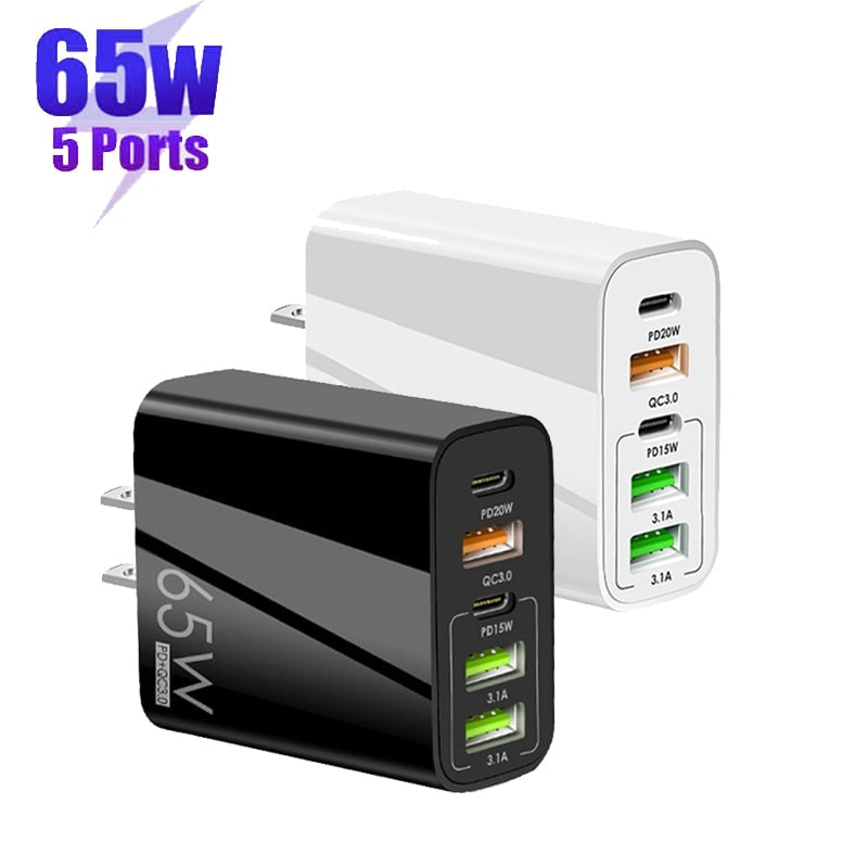 Multi-Port-Adapter 65W Hurtiglader - US-standard | Skanto