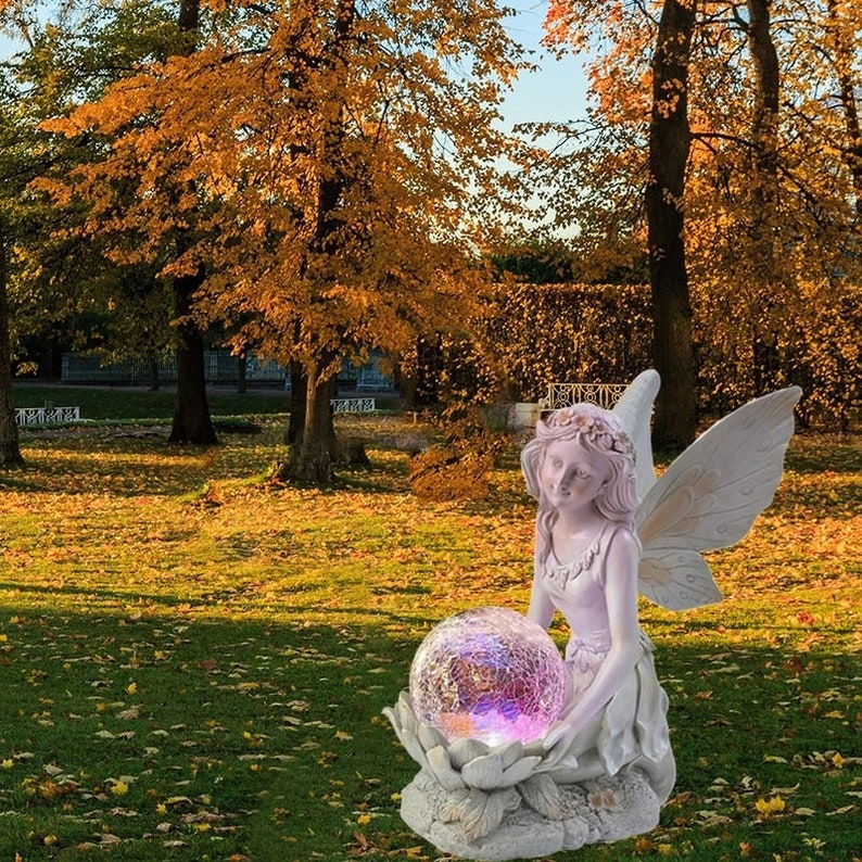 Skanto | Hjem hage solenergi dekorasjon Fe Statue