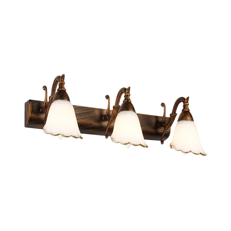 Skanto | Blomster Bad Vegglys Klassisk Opalglass 2/3/4 Lys Bronze/Hvit Sminke Belysning