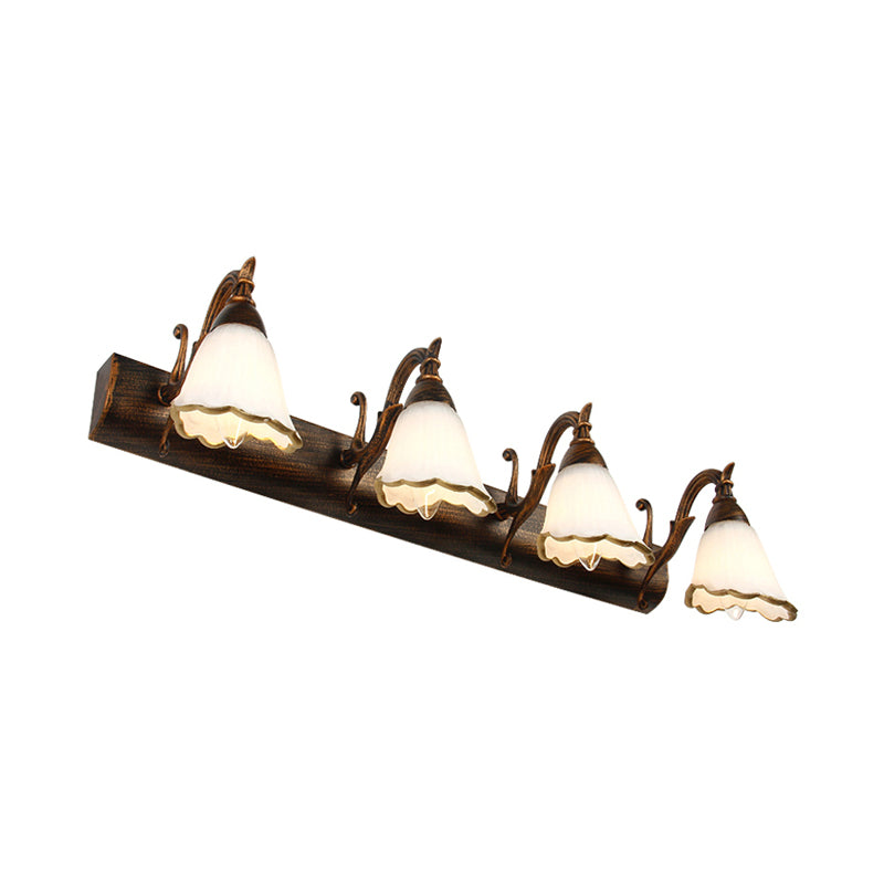 Skanto | Blomster Bad Vegglys Klassisk Opalglass 2/3/4 Lys Bronze/Hvit Sminke Belysning