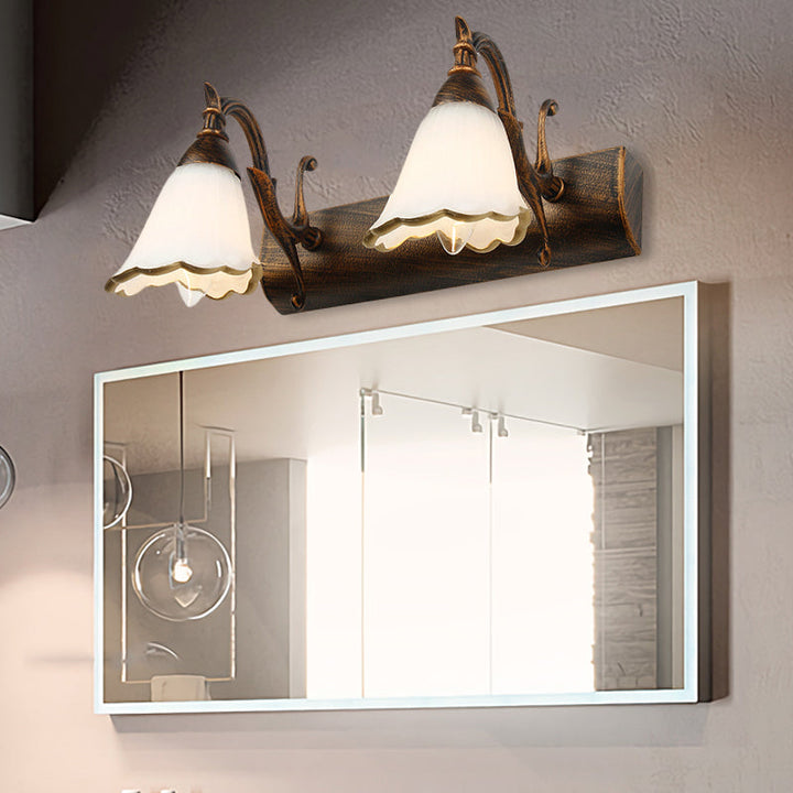 Skanto | Blomster Bad Vegglys Klassisk Opalglass 2/3/4 Lys Bronze/Hvit Sminke Belysning