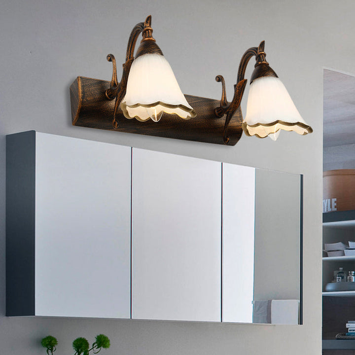Skanto | Blomster Bad Vegglys Klassisk Opalglass 2/3/4 Lys Bronze/Hvit Sminke Belysning