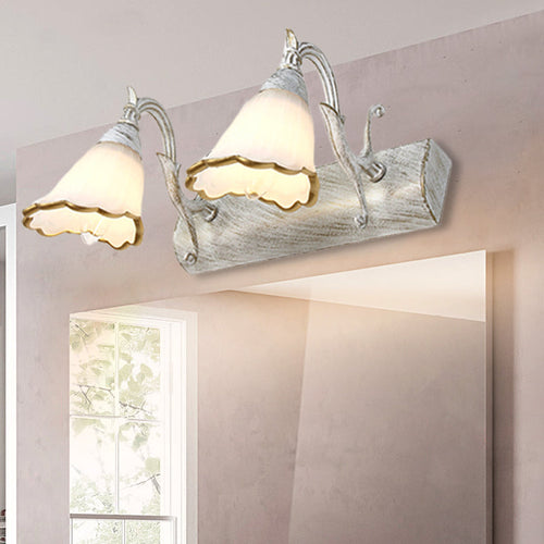 Skanto | Blomster Bad Vegglys Klassisk Opalglass 2/3/4 Lys Bronze/Hvit Sminke Belysning