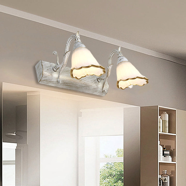 Skanto | Blomster Bad Vegglys Klassisk Opalglass 2/3/4 Lys Bronze/Hvit Sminke Belysning