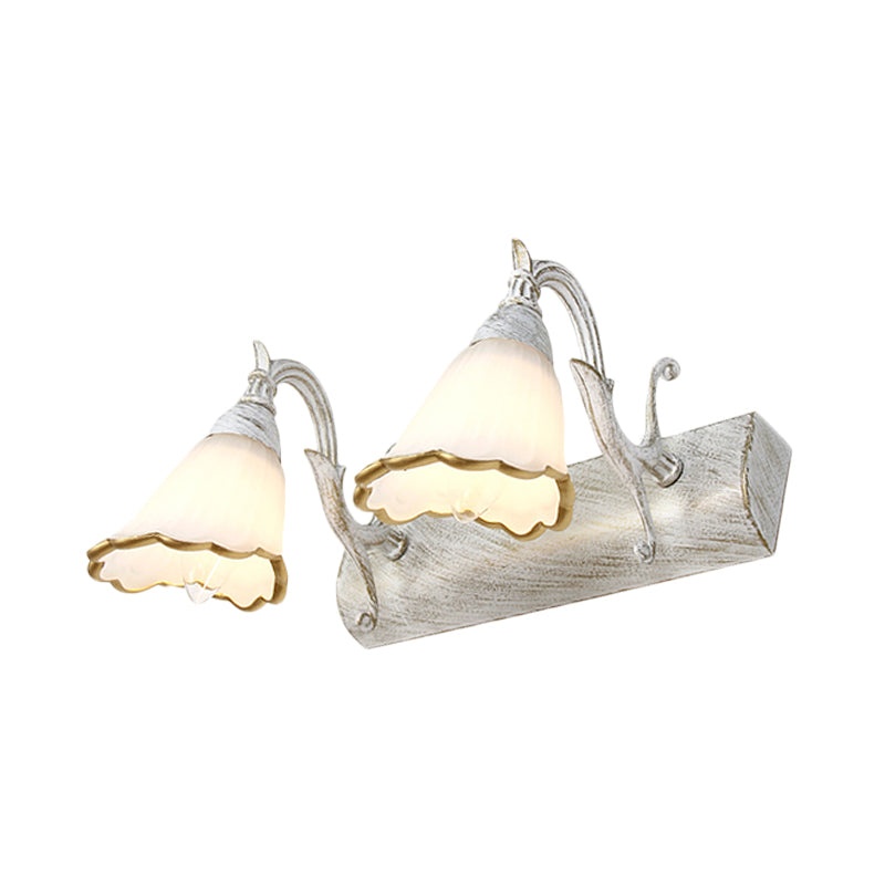 Skanto | Blomster Bad Vegglys Klassisk Opalglass 2/3/4 Lys Bronze/Hvit Sminke Belysning