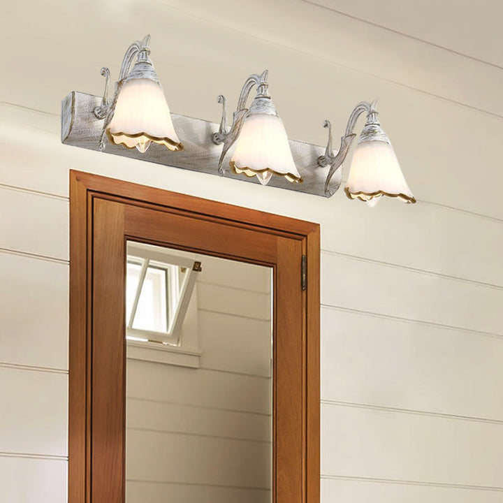Skanto | Blomster Bad Vegglys Klassisk Opalglass 2/3/4 Lys Bronze/Hvit Sminke Belysning