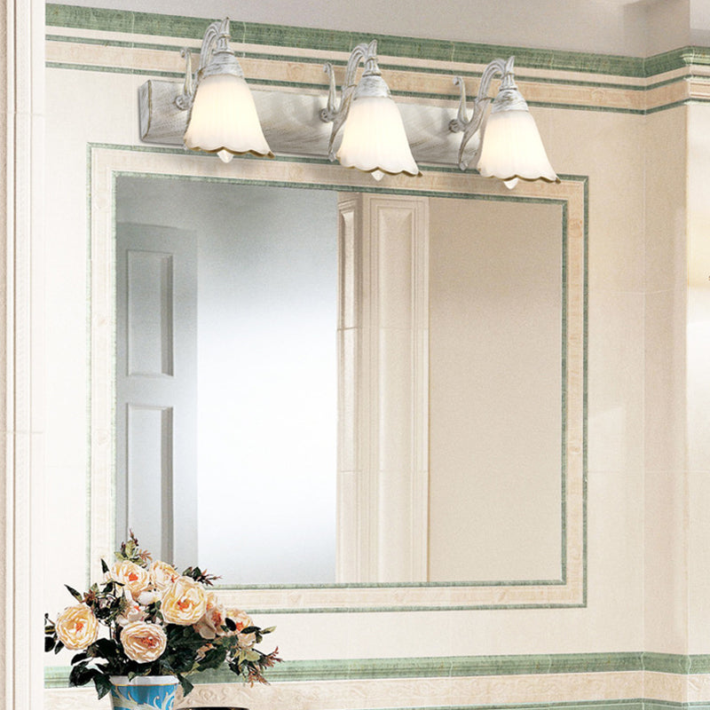 Skanto | Blomster Bad Vegglys Klassisk Opalglass 2/3/4 Lys Bronze/Hvit Sminke Belysning