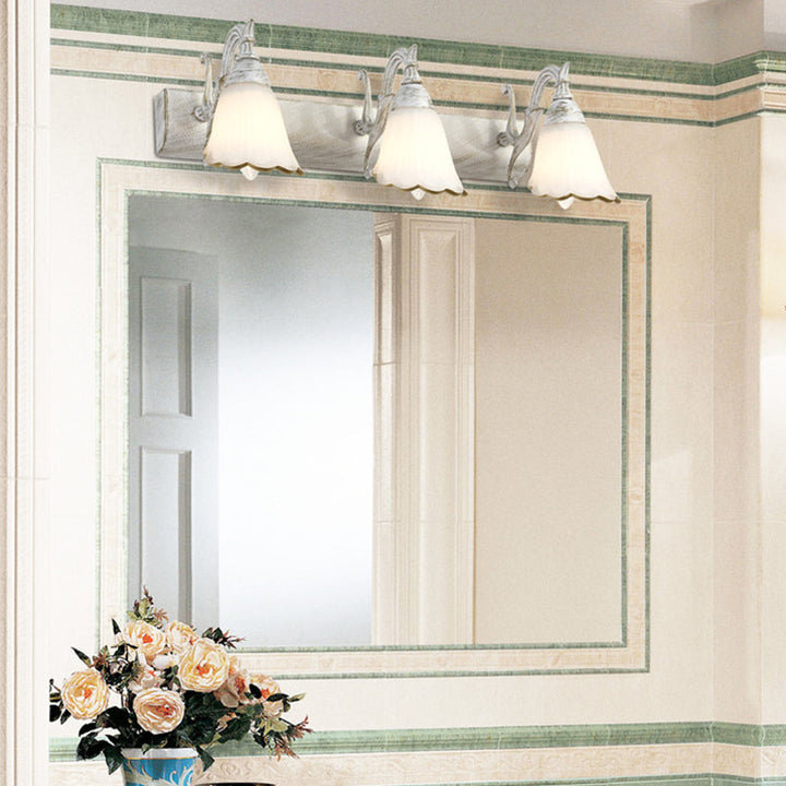 Skanto | Blomster Bad Vegglys Klassisk Opalglass 2/3/4 Lys Bronze/Hvit Sminke Belysning