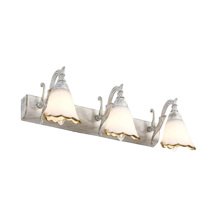 Skanto | Blomster Bad Vegglys Klassisk Opalglass 2/3/4 Lys Bronze/Hvit Sminke Belysning