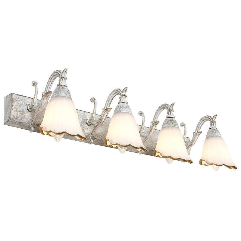 Skanto | Blomster Bad Vegglys Klassisk Opalglass 2/3/4 Lys Bronze/Hvit Sminke Belysning