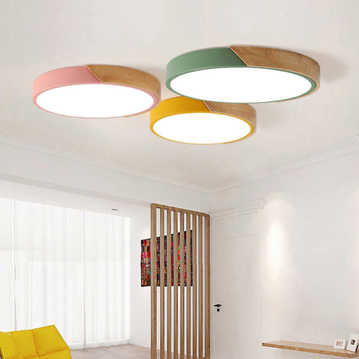 Moderne LED Taklampe for Soverom - Energisparende Akryl og Metall Innfelt Lys, Ulike Farger | Skanto