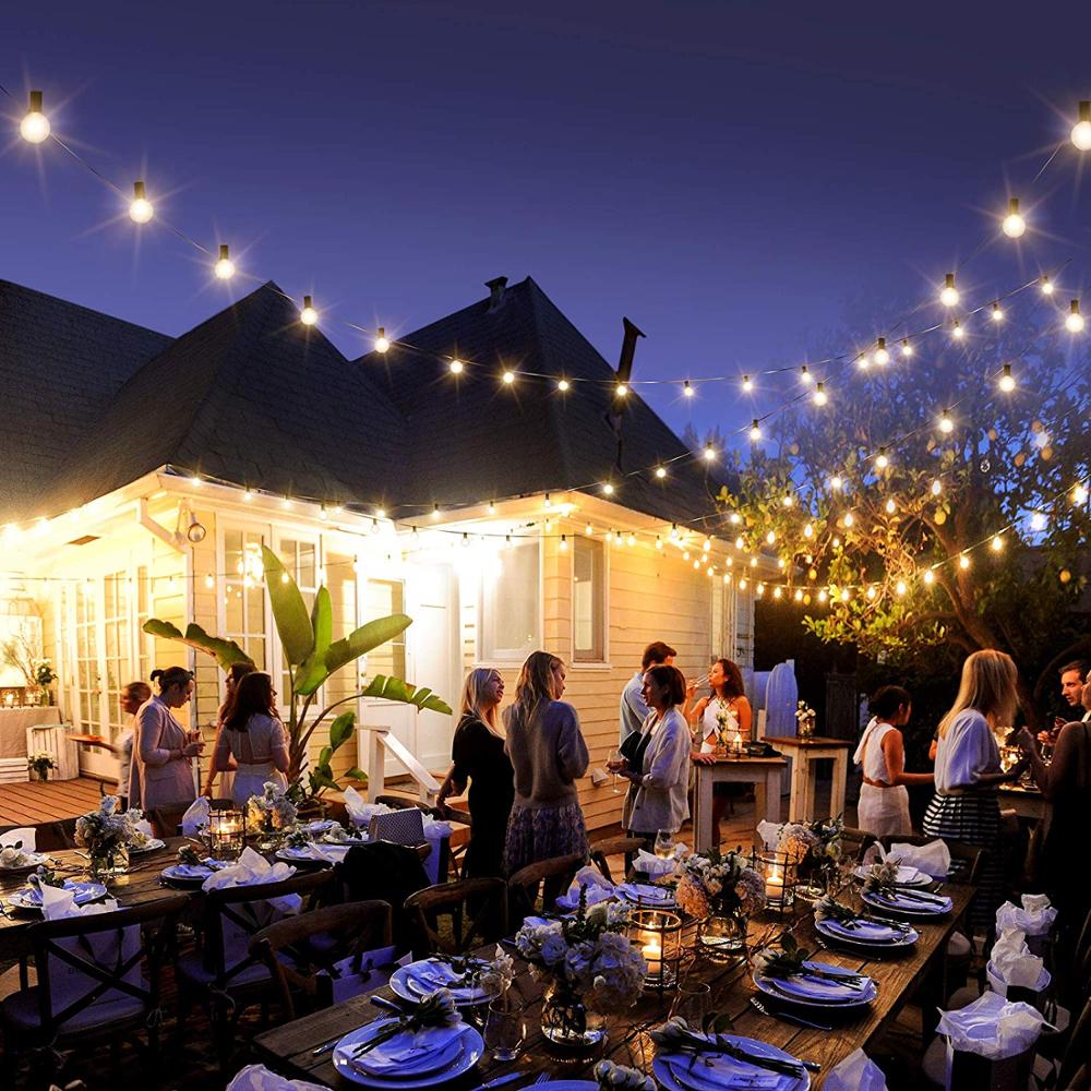 25FT Globe String Lights with Bulbs for Indoor/Outdoor Vanntett Koble Sammen Henge Lys til Bakgård Veranda Balkong Fest Dekor | Skanto