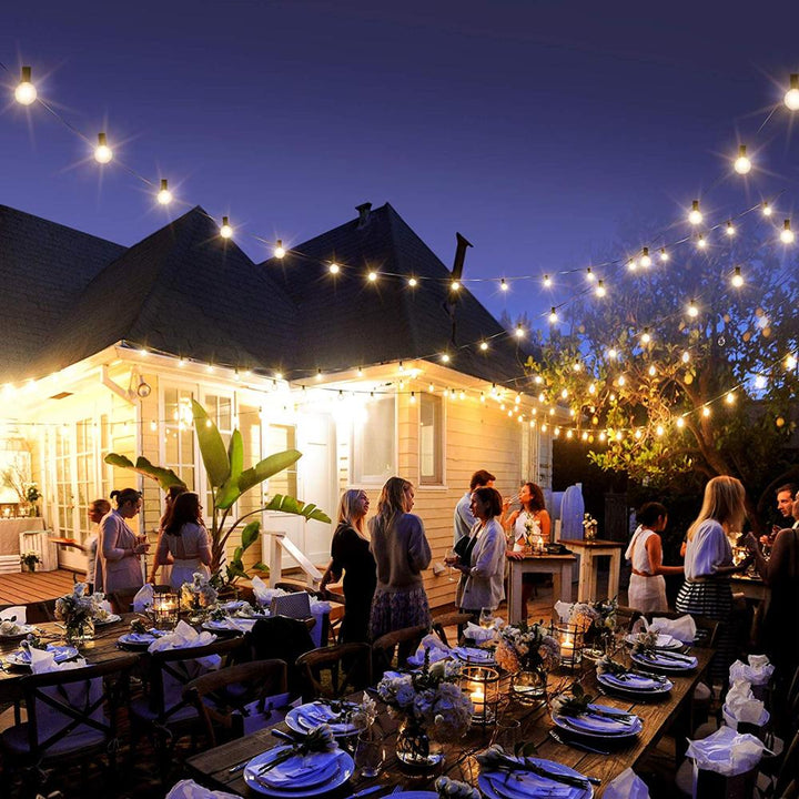 25FT Globe String Lights with Bulbs for Indoor/Outdoor Vanntett Koble Sammen Henge Lys til Bakgård Veranda Balkong Fest Dekor | Skanto