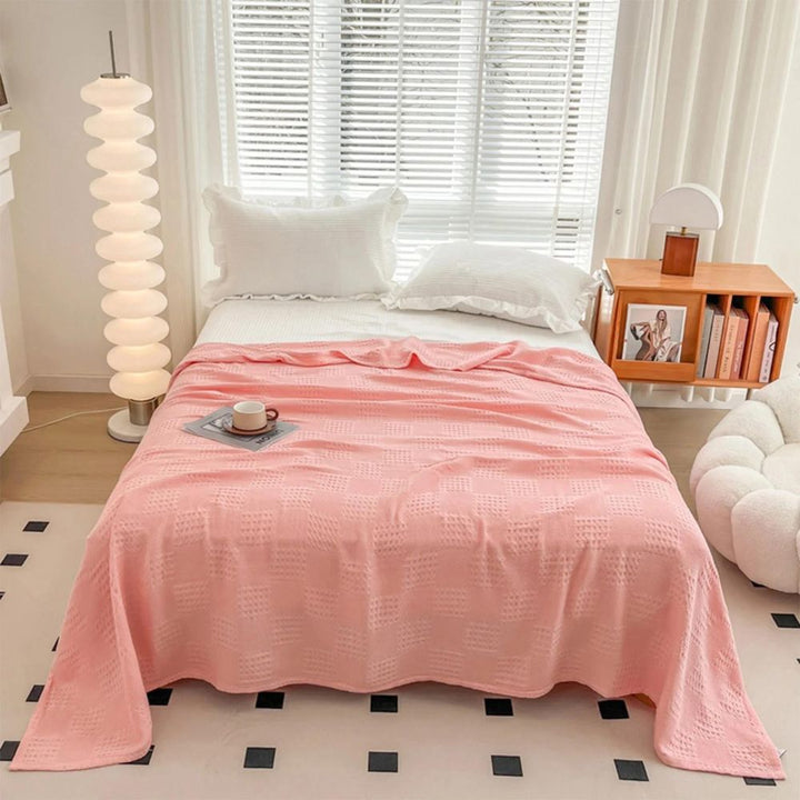 Skanto | Cotura Vaffel Teppet | 100% Økologisk Bomull | Pustende & Elegant | Vaffel Struktur
